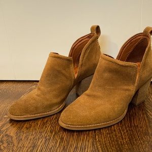 Jeffrey Campbell tan suede booties.